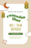 ramadan iftar inbjudan design retrostil vektor