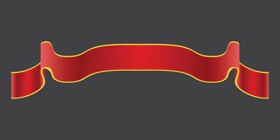 elegans rött band banner. vektor