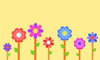 ein buntes Blumenillustrations-Hintergrundbild-Vektordesign vektor