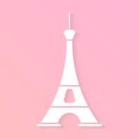 Paris City Vector Skyline I Stil Of Paper