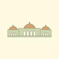 flache illustration des islamischen moscheengebäudes vektor