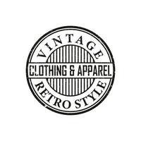 klassisk vintage retro etikett logotypdesign för tygkläder vektor