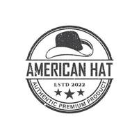 Vintage amerikanische Hut-Logo-Design-Inspiration vektor