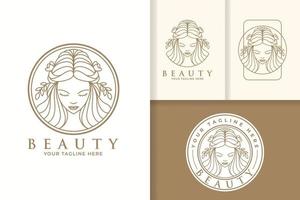 Linie Kunst Frau Schönheit Gesicht Logo Symbol Vorlage