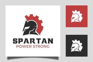 spartanische Krieger-Vektor-Logo-Vorlage Design-Kombination mit spartanischer Helm- und Ausrüstungsdesign-Konzept-Symbolillustration vektor