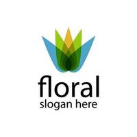 schöne blume oder florales buntes und multiplizierendes logo-design vektor