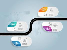 fahrplan zeitleiste infografiken elemente berichtspräsentation vektor