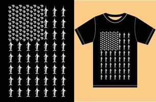 Fischen-Liebhaber-T - Shirt der amerikanischen Flagge Angelrute. Vintages Fischen-T-Shirt. EPS-Design. vektor