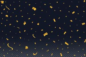 gyllene konfetti explosion isolerad på mörk bakgrund. festivalinslag. glänsande festglitter och konfetti faller. konfetti vektor för karneval bakgrund. jubileumsfirande.