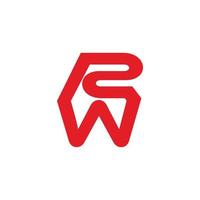 bokstaven rw infinity geometrisk linje symbol logotyp vektor