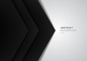 Abstrakt mall 3D svart triangel med överlappande papperslager gradient färg på vit bakgrund med kopia utrymme. vektor