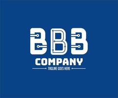 tre bokstäver b logotyp tema teknik och modern vektor