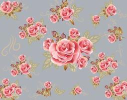 vacker rosa ros mönster vektor