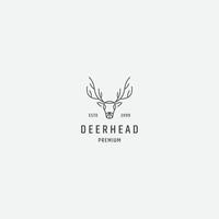 Head Deer Line Logo-Design-Vorlage vektor