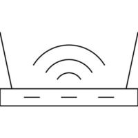 flaches dünnes Liniensymbol des Routers mit bearbeitbaren Strichen. vektor