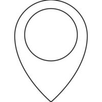 GPS-Pin-Symbol mit flacher dünner Linie und bearbeitbaren Strichen. vektor