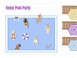 Pool Party, Top view Pool vektor