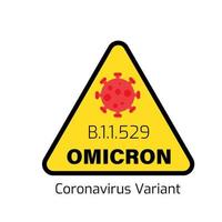 b.1.1.529 Omikron . Ausbruch der neuen Variante b.1.1.529 covid 19. der die neue Virusmutation Omicron klassifiziert hat. vektor