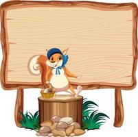 Eichhörnchen mit Holzschild-Banner vektor