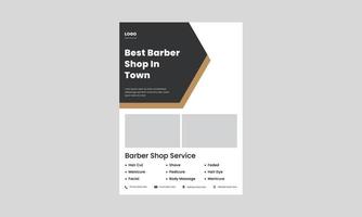 barbershop flyer designmall. den bästa frisersalongen i stan. klipp dig idag flygbladsdesign. vektor