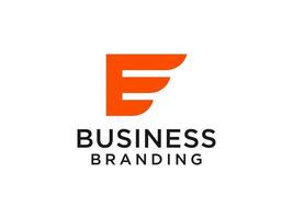 abstraktes anfangsbuchstabe e-logo. Orange Form Origami-Stil isoliert auf weißem Hintergrund. verwendbar für Geschäfts- und Markenlogos. flaches Vektor-Logo-Design-Vorlagenelement vektor
