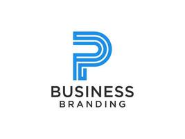abstraktes anfangsbuchstabe p-logo. weiße geometrische Form isoliert auf weißem Hintergrund. verwendbar für Geschäfts- und Markenlogos. flaches Vektor-Logo-Design-Vorlagenelement. vektor