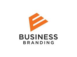 abstraktes anfangsbuchstabe e-logo. Orange Form Origami-Stil isoliert auf weißem Hintergrund. verwendbar für Geschäfts- und Markenlogos. flaches Vektor-Logo-Design-Vorlagenelement vektor