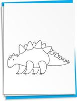 handgezeichneter dinosaurier auf papier vektor