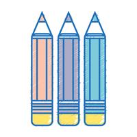 Bleistifte Farben Schule Werkzeug Objektdesign vektor