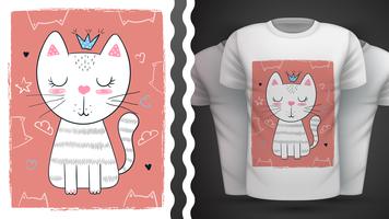 Katze, Miezekatze - Idee für Druckt-shirt. vektor