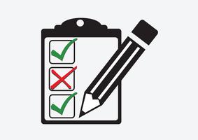 Checklisten-Symbol Symbol Zeichen vektor
