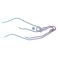 Linie Person Hand mit Finger und Figuren vektor