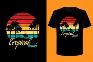 tropisk strand retro vintage t-shirt design vektor