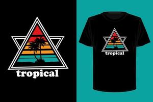 tropisches Retro-Vintage-T-Shirt-Design vektor