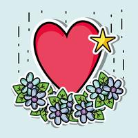 patches design med valentines dag symbol för kärlek vektor