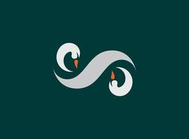elegant Swan infinity logotyp designkoncept. vektor illustration