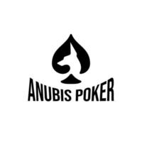 anubis poker logotyp. hundras doberman pinscher logotyp designkoncept vektor