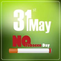 31 maj affischdesign för världen utan tobaksdagen vektor