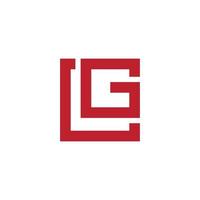 Buchstabe lg quadratische Linie einfaches Design Symbol Logo Vektor