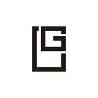 Buchstabe lg einfache geometrische Linie Design Symbol Logo Vektor
