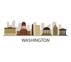 Washington skyline på en vit bakgrund