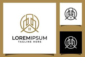 tower city abstrakt geometri enkel logotyp. linjär stil byggnad symbol eller ikon koncept för fastighet, hotell, lägenhet, fastighetslogotyp vektor