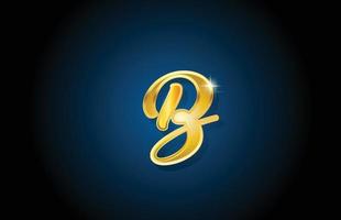gyllene gyllene b alfabetet bokstaven logotyp ikon design. kreativ lyxmall för företag och företag vektor