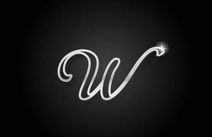 graue Linie w Logo-Symbol für Buchstaben. kreatives Design für Unternehmen und Unternehmen vektor