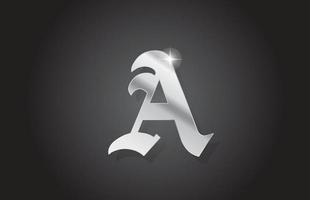 ein klassisches graues Alphabet-Buchstaben-Logo-Icon-Design. kreative vorlage für unternehmen mit metallstil vektor