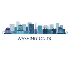 Washington-Skyline auf einem weißen Hintergrund vektor