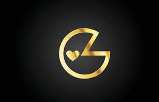 gold goldenes g liebe herz alphabet buchstabe logo symbol design. kreative Vorlage für Unternehmen oder Unternehmen vektor