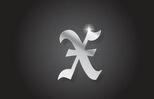 x Vintage graues Alphabet Buchstabe Logo Icon Design. kreative vorlage für unternehmen mit metallstil vektor