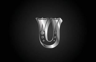 u Vintage-Metall-Alphabet-Buchstaben-Symbol-Logo. kreatives Design für Unternehmen oder Unternehmen vektor