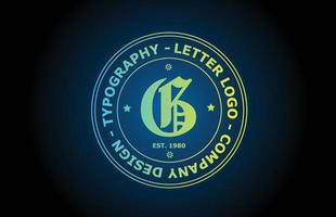 g Vintage-Alphabet-Buchstaben-Logo-Icon-Design in grüner Farbe. kreative vorlage für etikett und abzeichen vektor